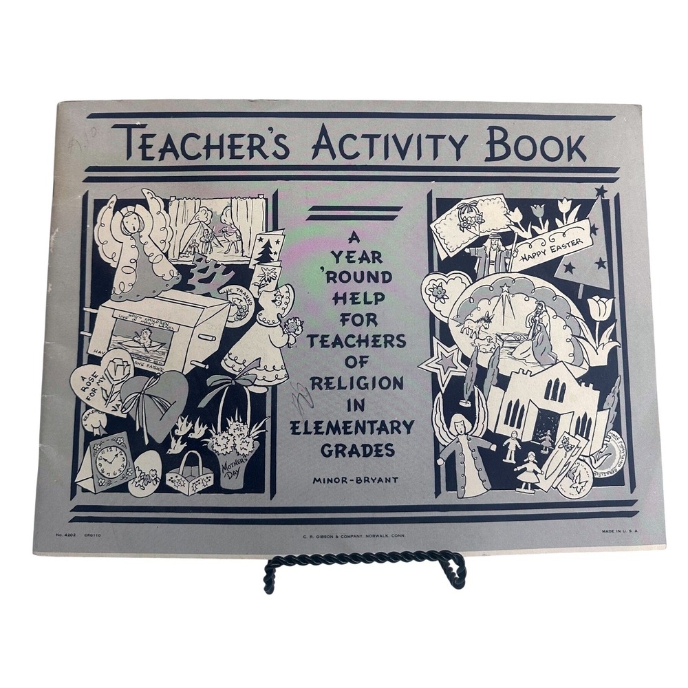 Vintage Teachers Activity Book Religion Elementary Minor-Bryant CR Gibson 12x9